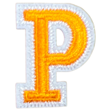 Alfabet Letter P Strijk Embleem Patch Oranje Wit