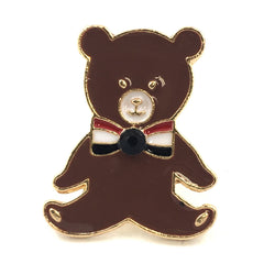 Großer brauner Teddybär-Emaille-Pin