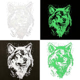 Voorbeeld van de Wolf Glow In The Dark Strijk Applicatie