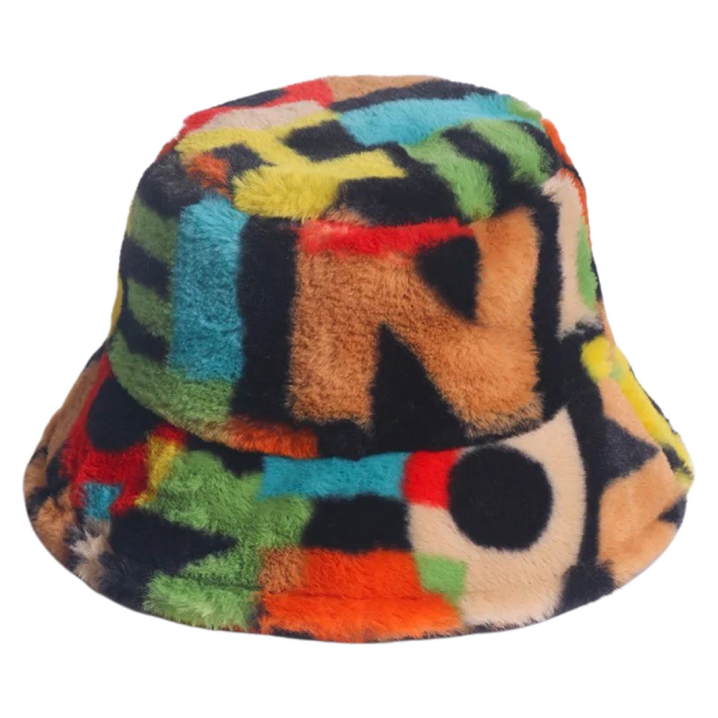 Hoed Bucket Hat Letter Patroon Multicolor