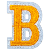 Alfabet Letter B Strijk Embleem Patch Oranje Wit