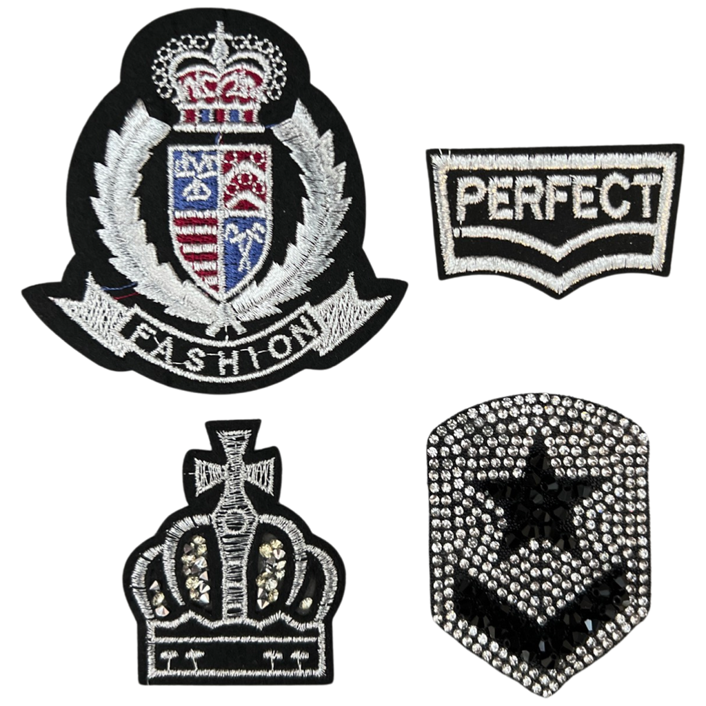 Perfektes modisches Strass-Emblem-Patch-Set zum Aufbügeln