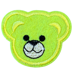 Bär Bären Teddy Aufnäher zum Aufbügeln, Emblem, Zitronengelb