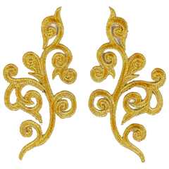Venezianische Spitze Cosplay Pailletten Eisen auf Applikation Patch Set Gold