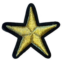 Stern-Sternchen-Emblem-Aufnäher zum Aufbügeln, Schwarzgold