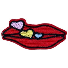 Lippen-Mund-Herzen-Aufnäher zum Aufbügeln