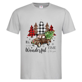 Kerst It's The Most Wonderful Time Of The Year Strijk Applicatie op een licht grijs t-shirt