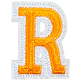 Alfabet Letter R Strijk Embleem Patch Oranje Wit