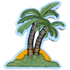 Palmen-Sonnenuntergang-Emblem-Aufnäher zum Aufbügeln
