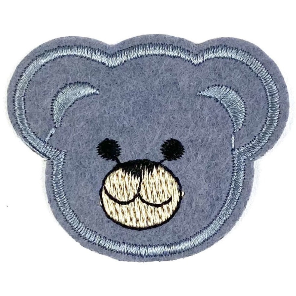 Teddy Beer Strijk Embleem Patch Grijs