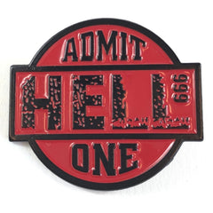 Admit Hell 999 One Text Emaille Pin Rot