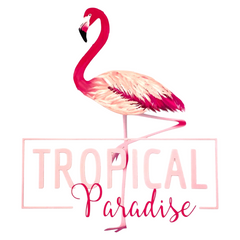Flamingo Tropical Paradise Bügelbild