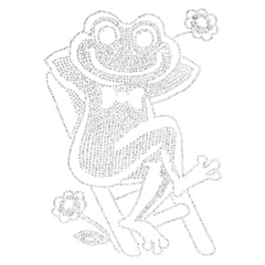 Frosch-Strass-Applikation zum Aufbügeln