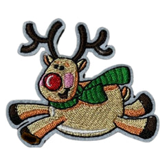 Rentier Rentier Rudolph Weihnachts-Emblem-Aufnäher zum Aufbügeln