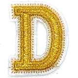 Alphabet-Buchstabe-Emblem-Aufnäher zum Aufbügeln, goldweiß