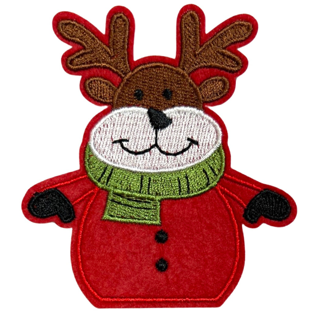 Rendier Rudolph Reindeer Kerst Strijk Embleem Patch