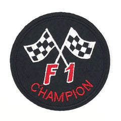 Formel-1-F1-Startflagge zum Aufbügeln, Emblem-Aufnäher