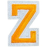 Alfabet Letter Z Strijk Embleem Patch Oranje Wit