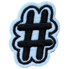 Hashtag-Emblem-Aufnäher zum Aufbügeln