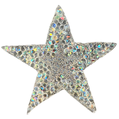 Stern-Strass-Emblem-Aufnäher zum Aufbügeln, transparent, weiß