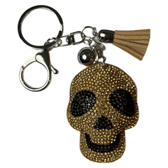 Totenkopf Totenkopf Schlüsselanhänger Strass Gold Schwarz