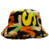 Hoed Bucket Hat Letter Patroon Multicolor