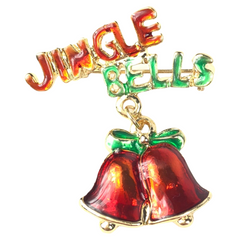 Jingle Bells Text Weihnachtsbrosche, dekorative Anstecknadel