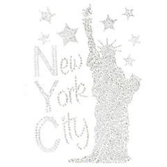 New York City Text Lady Liberty Strass zum Aufbügeln