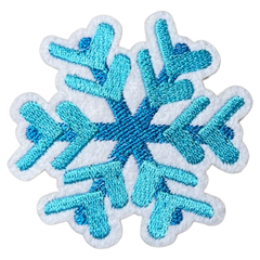 Schnee-Eis-Kristall-Schneeflocken-Emblem-Aufnäher zum Aufbügeln, Blau