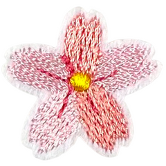 Blumen-Emblem-Aufnäher zum Aufbügeln, rosa