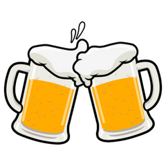 Bier, Bierglas, Bierkrug, Schaumstoffkragen, vollfarbig, zum Aufbügeln, groß