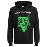 Wolf Glow In The Dark Strijk Applicatie op een zwarte hoodie