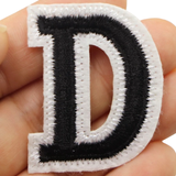 Alfabet Strijk Embleem Letter D Patch Zwart Wit