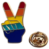 Rainbow Peace Sign Vredesteken Symbool Emaille Pin met afsluitdopje