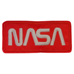 Nasa-Text-Emblem zum Aufbügeln, Rot, Weiß