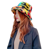 Hoed Bucket Hat Letter Patroon Multicolor