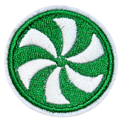Weihnachts-Zuckerstangen-Emblem-Aufnäher zum Aufbügeln, grün