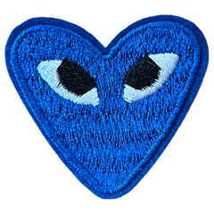 Herz mit Augen-Emblem-Aufnäher zum Aufbügeln, dunkelblau