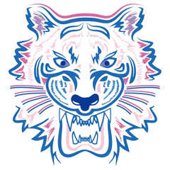 Tiger-Applikation zum Aufbügeln, ausgeschnitten, ohne Hintergrund