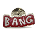 Emaille-Pin mit Bang-Text