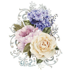 Blume, Hortensie, Rose, Pfingstrose, vollfarbig, zum Aufbügeln