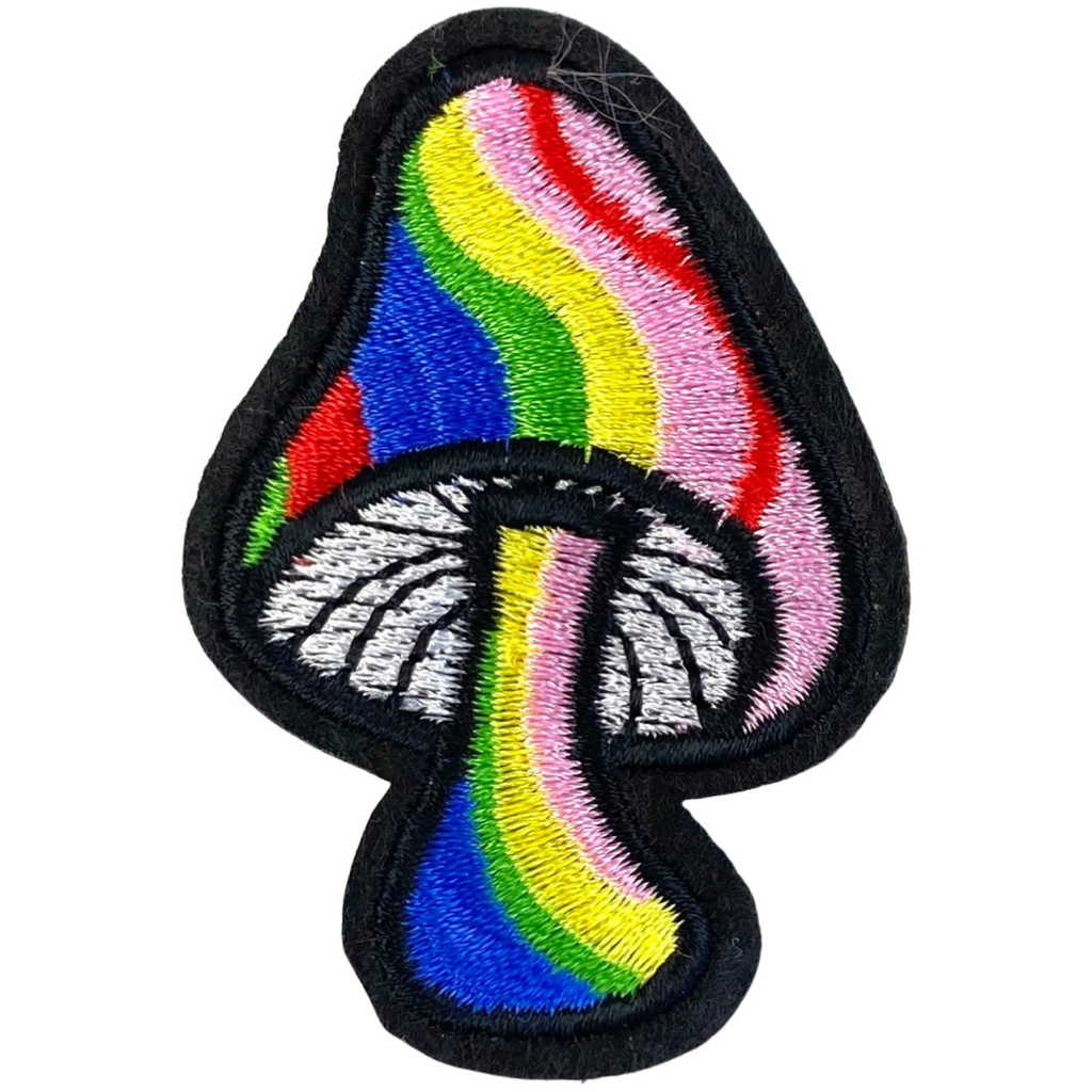 Pilz-Emblem-Patch zum Aufbügeln, Regenbogenfarben