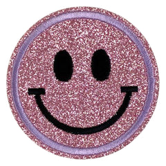 Smiley-Emoji-Emblem-Aufnäher zum Aufbügeln, glitzernd