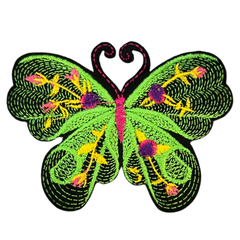 Schmetterling-Emblem-Aufnäher zum Aufbügeln, künstlerisches Grün