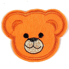 Aufnäher mit Aufnäher „Bär Bären Teddy“, zum Aufbügeln, Orange