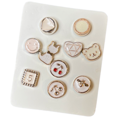 Pin Brosche Stitch Pin Buttons Champagner Pink Gemischtes Set 10 Pins