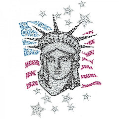New York Lady Liberty Stars Strass-Bügelapplikation