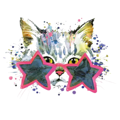 Katze Katzen Kätzchen Bügelapplikation Sonnenbrille