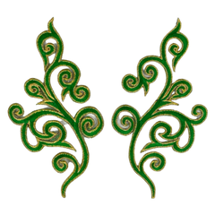 Venezianische Spitze, Cosplay, Pailletten, zum Aufbügeln, Patch-Set, Grün