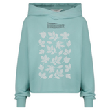 Blad Herfstbladeren Strass Strijk Applicatie op een blauwe hoodie